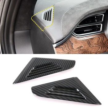 

For Tesla Model X 2016 2017 2018 2019 Carbon Fiber Grain Interior Upper A/C Air Outlet Vent Cover Trim 2PCS ABS Car Accessories