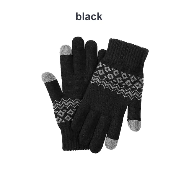 New Xiaomi Mijia Youpin FO touch screen warm velvet gloves Plus velvet to keep warm finger touch screen for winter - Цвет: Black