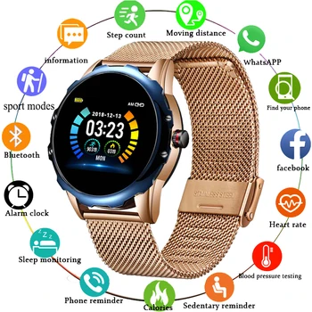 

LIGE New Smart Watch Men Women OLED Color Screen Heart Rate Blood Pressure Multi-Function Mode Sport Smartwatch fitness Tracker