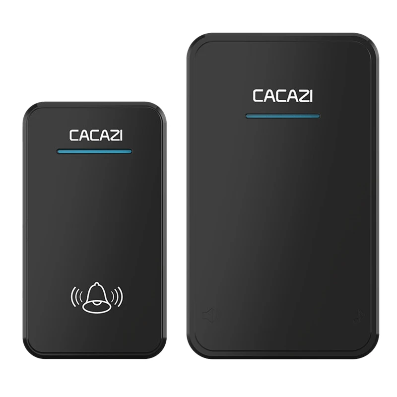 

BMBY-Cacazi Wireless Doorbell Dc Battery-Operated Waterproof 1 Button 1 Receiver Led Light Home Cordless Door Bell 48 Chime 6 Vo