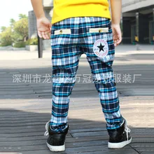 Детские повседневные свободные клетчатые брюки; поставка товаров; 5-10 юаней