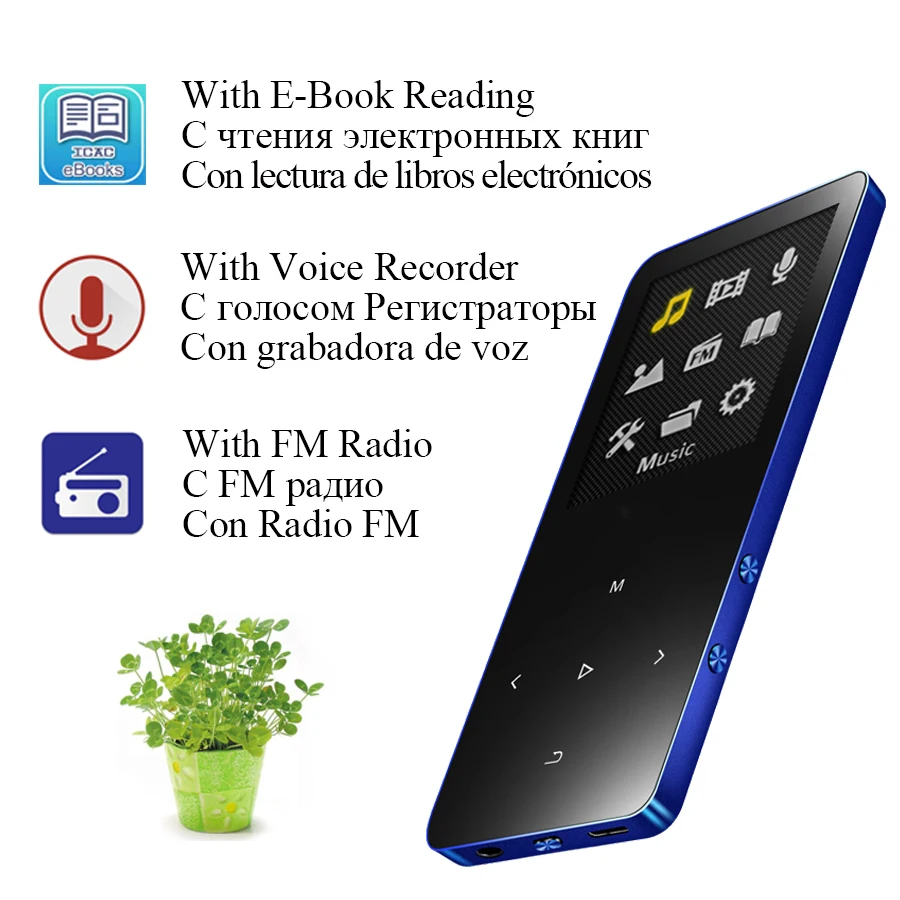 Редант MP3 плеер с bluetooth и Динамик 1,8 Экран сенсорных клавиш hi fi fm радио мини спортивные MP 3 музыкальный плеер Портативный walkman