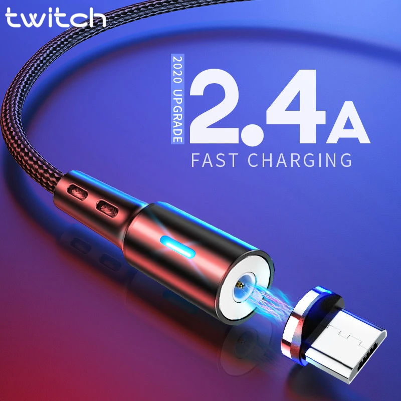 Twitch Micro USB Магнитный кабель для Samsmung S7 Xiaomi Microusb Android мобильный телефон зарядный