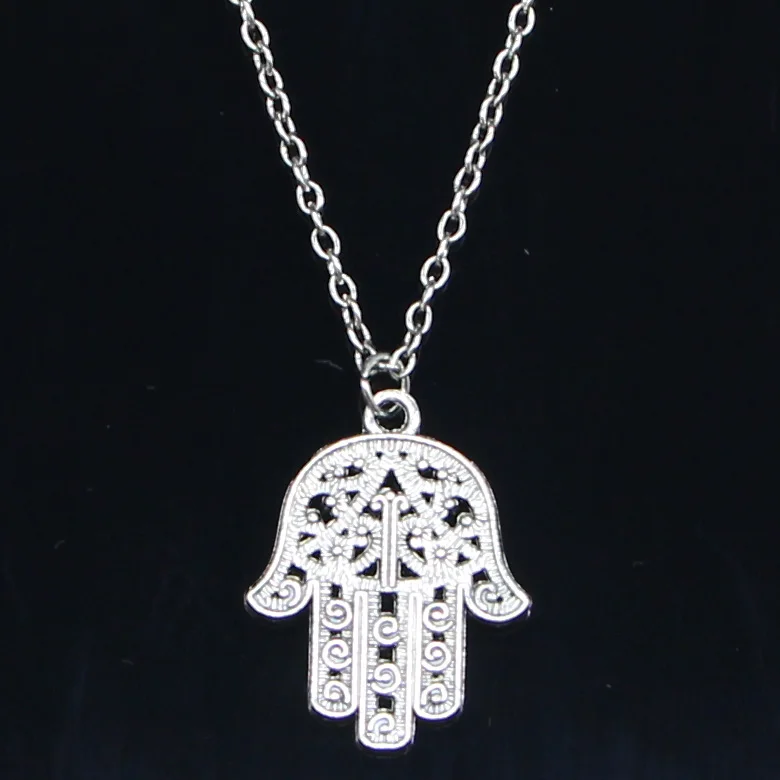 20pcs New Fashion Necklace 28x21mm hamsa palm protection Pendants Short Long Women Men Colar Gift Jewelry Choker | Украшения и