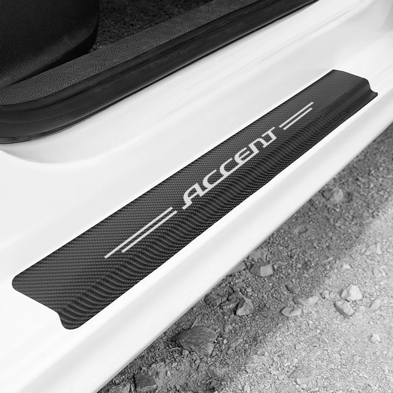 4 шт., наклейки на автомобиль Hyundai Accent, карбоновые накладки на пороги, Авто Накладка, защита от царапин, наклейка, аксессуары для тюнинга автомобиля