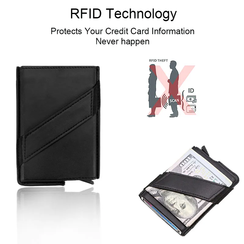DIENQI, Анти Rfid Блокировка, кредитный держатель для карт, мужской минималистичный кошелек, металлический, Ретро стиль, Бизнес банк, кредитная карта, защитный чехол