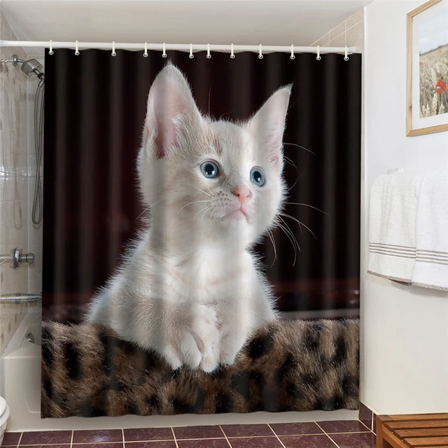 Funny Cat Shower Curtains Bathroom Curtain With Hooks Decor Waterproof Dog  3d Bath 180*180cm Creative Personality Shower Curtain - AliExpress