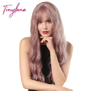 

Pink purple long curly hair wig