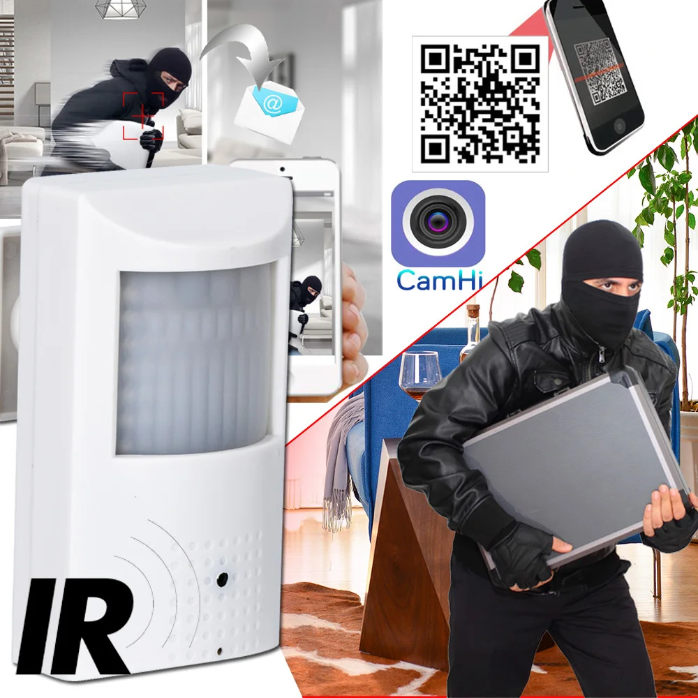 Hqcam Wifi Tf Slot 2Mp 3Mp 5Mp 2560X1920 Pir Style Indoor Onvif Wireless Ip Camera Invisibile 940Nm Ir Led Microfono Integrato Camhi