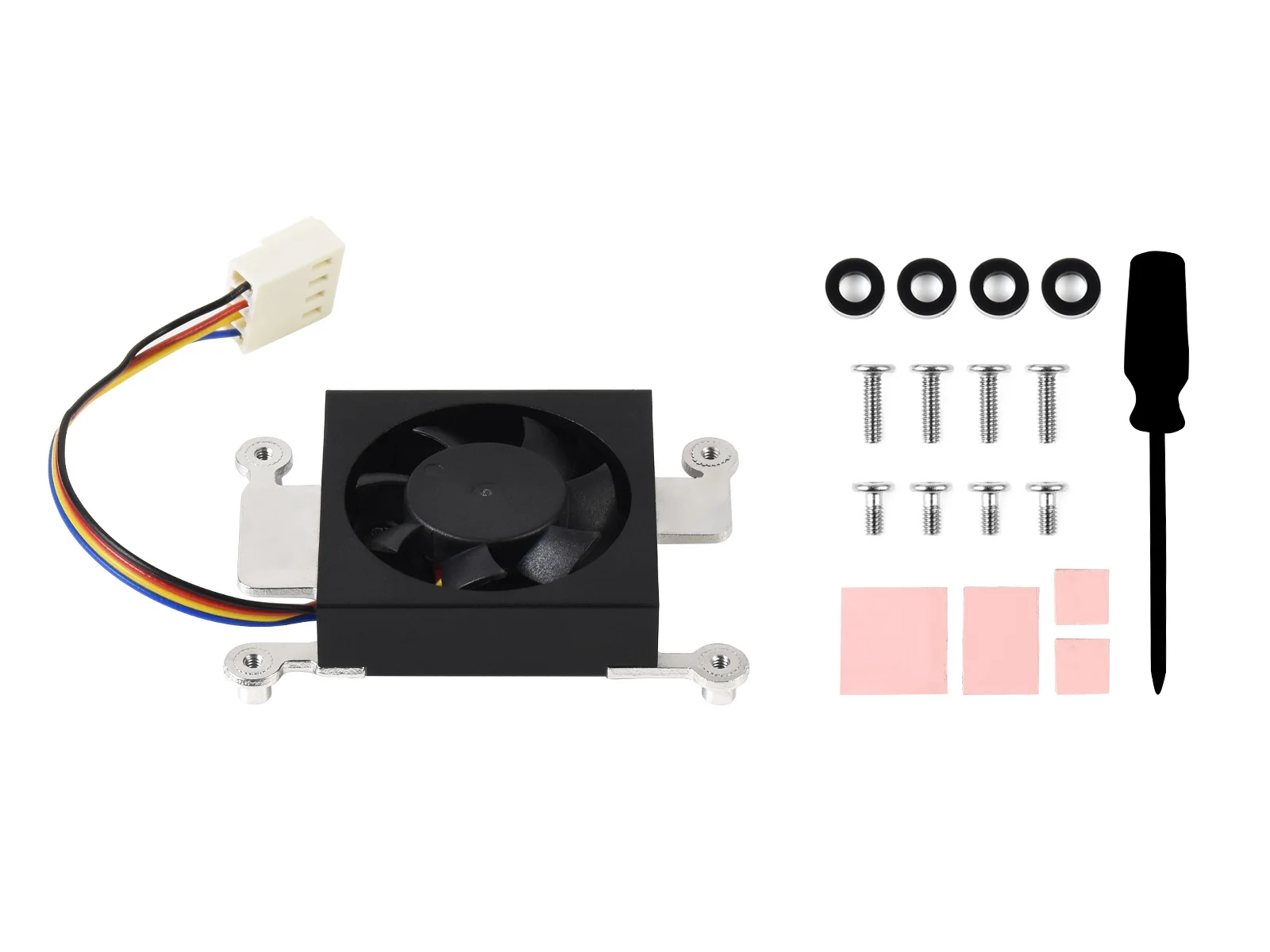 Ventilador Refrigerador para Raspberry pi Módulo Cm4 Baixo Ruído com Fitas Térmicas Quadro demonstração - Imagem 5
