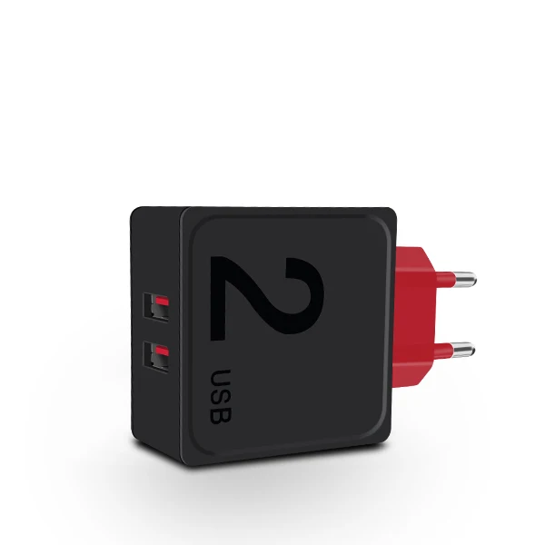 CBAOOO Европейская USB зарядка для iphone зарядное устройство двойной USB 5 В 2.4A Быстрая зарядка настенное зарядное устройство для iphone samsung Xiaomi Max Charge - Тип штекера: BLACK