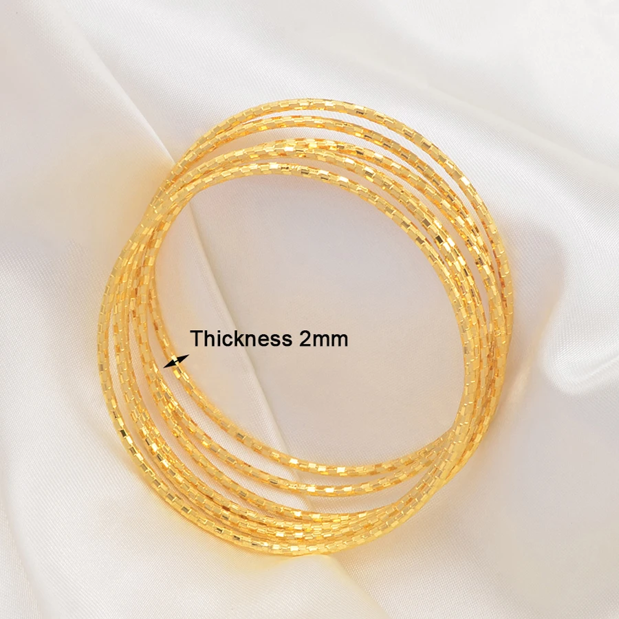 Bangle Bracelet Women Girls Dubai Circle Jewelry 6pcs/Lot