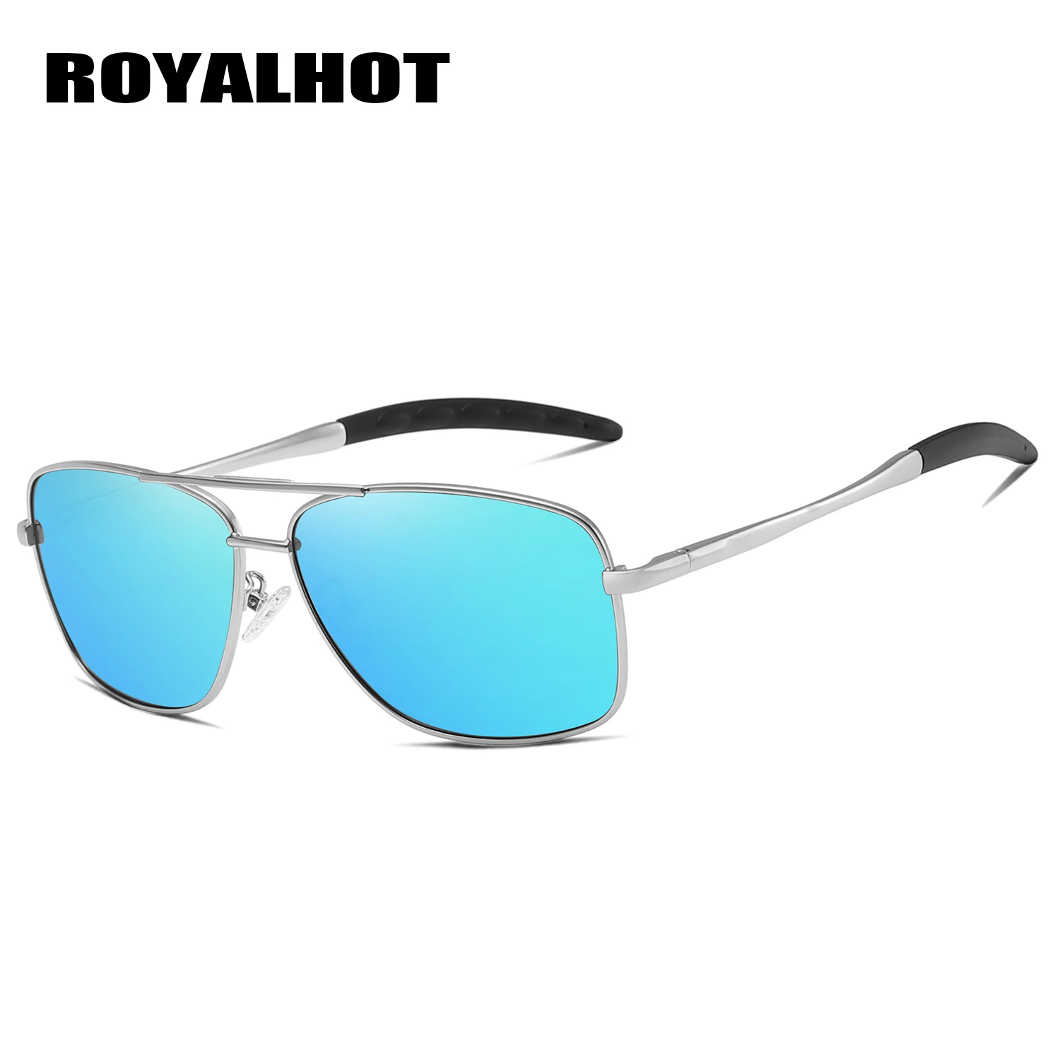 RoyalHot, мужские, женские, поляризационные, алой, квадратная оправа, солнцезащитные очки, для вождения, солнцезащитные очки, оттенки, Oculos masculino, мужские, 900173 - Цвет линз: Silver Blue