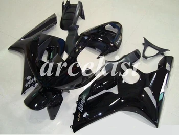 

New ABS Injection Mold Motorcycle Fairings Kit Fit For Kawasaki Ninja ZX-6R 636 2003 2004 03 04 body set Bright Black