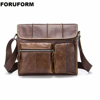 

Genuine leather Vintage Men Cover Bag Casual Business Man Flip messenger Bag Large Cross Male Shoulder Bag ZH-147