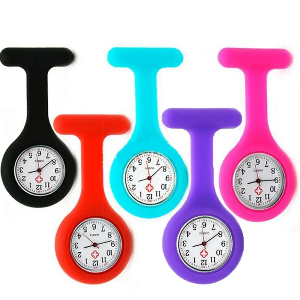 

Pocket Watches Silicone Nurse Watch Brooch Tunic Fob Watch Doctor Medical reloj de bolsillo reloj enfermera