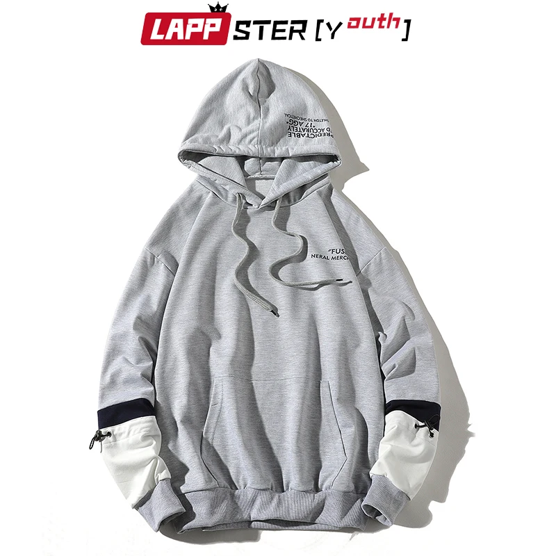 LAPPSTER мужские забавные Лоскутные толстовки Harajuku в клетку 2019 s японский уличная