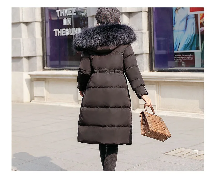 Luxury Winter Women Parkas Down Coat Jacket 80% Duck Down Raccoon Fur Hoody Lady Winter Warm Outerwear Coats LF9137
