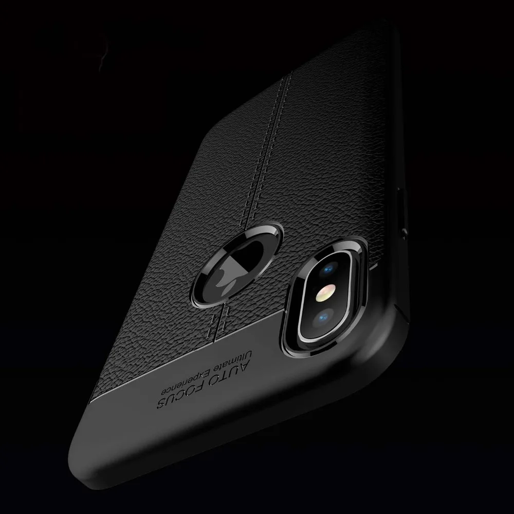 Авто фокус чехол для iPhone 6 7 8 Plus X XR чехол бизнес кожа силиконовый мягкий ТПУ чехлы для iPhone XS MAX Комфортные чехлы