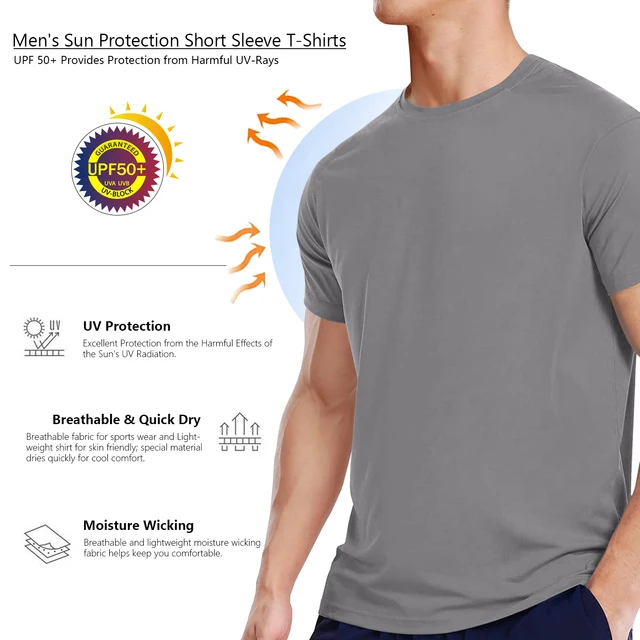TACVASEN UPF 50+ Soft Summer T-shirts Men's Anti-UV Skin Sun Protection  Performance Shirts Gym Sports Casual Fishing Tee Tops - AliExpress