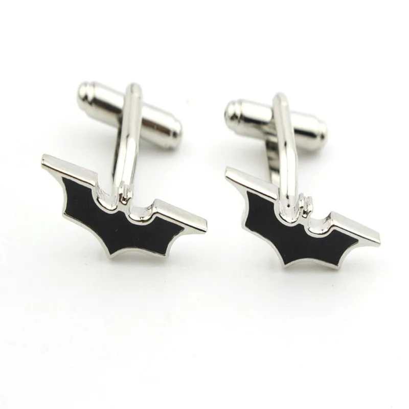 

CWFDY 12pairs/lot Superhero Black Enamel Batman Logo French Cufflinks For Mens Shirt Brand Cuff Buttons Vintage Cuff Links