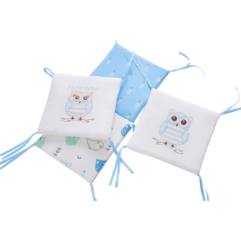 6pcs/set Cotton Baby Bed Cushions Cartoon Crib Bumpers Collision Baby Crib Protector Breathable Newborn Bumper Baby Bedding Set