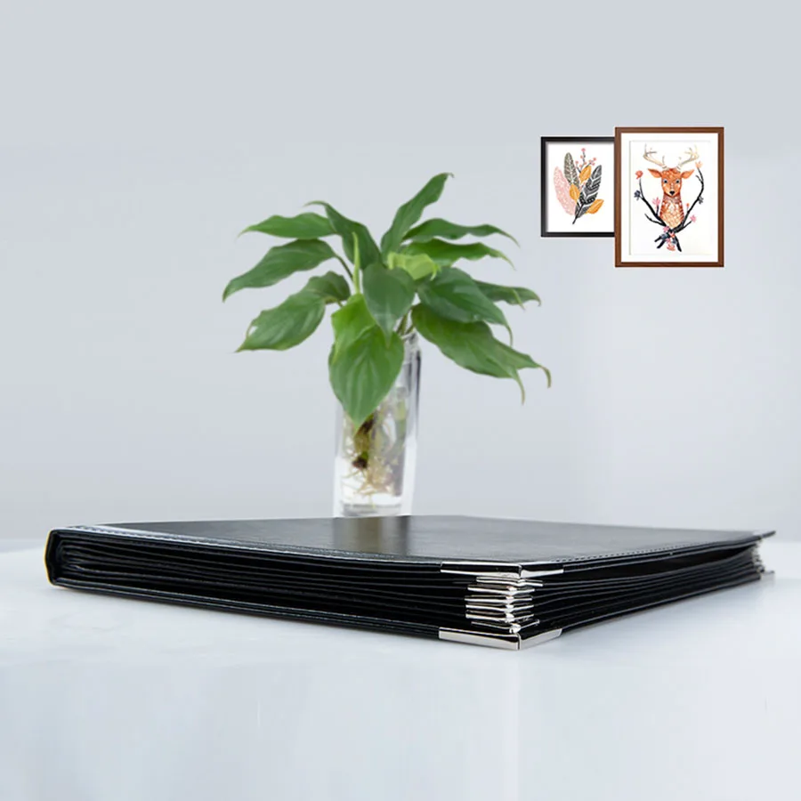 For 148x210mm Inserts Menu Book A5 Recipe Clip Price List PU Leather