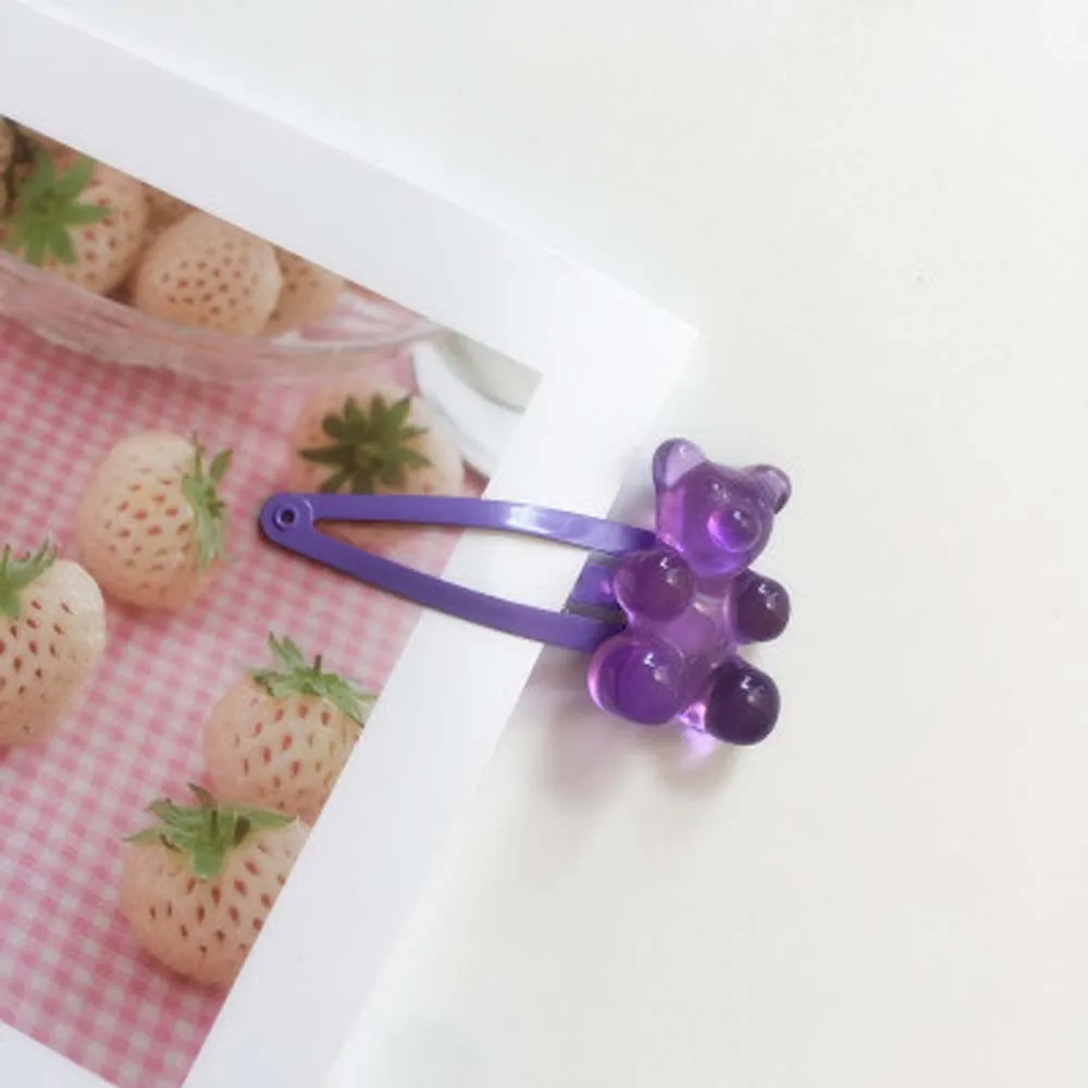 purple Ручной работы макароны милый Джуди мультфильм заколки с медведем, подвеска "Конфета" для женщин и девочек Повседневные детские ювелирные изделия вечерние подарок - Цвет: purple