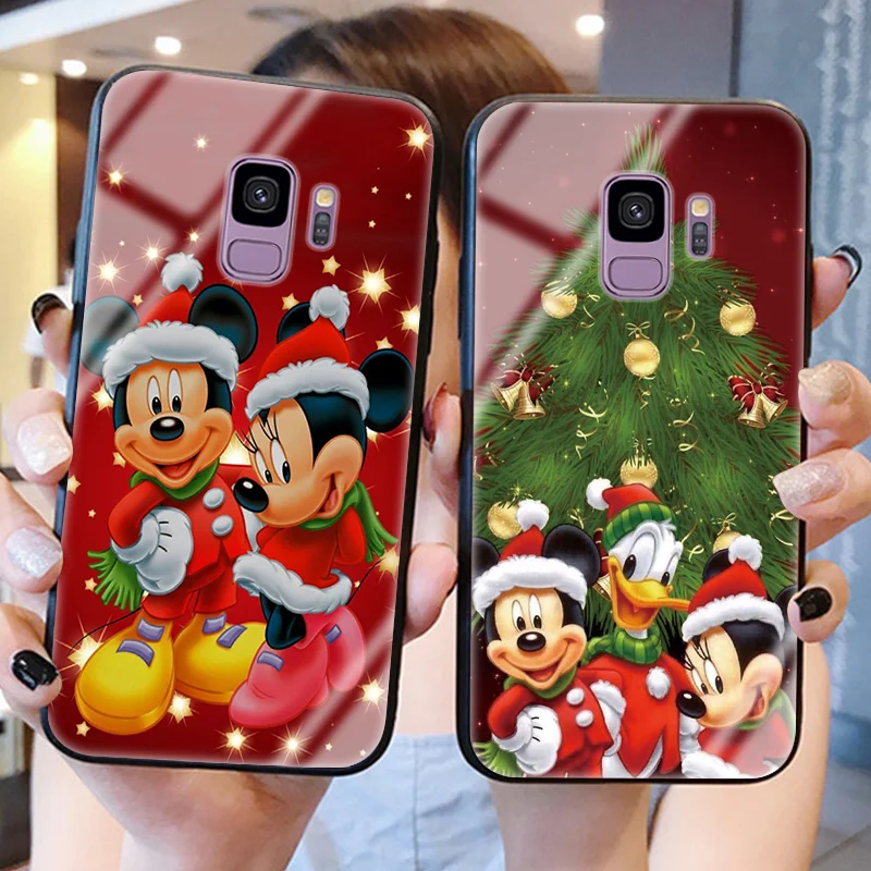 Закаленные стеклянные крышки для samsung Galaxy A50 A70 A40 A30 A9 A8 A7 S8 S9 S10 плюс S10e Примечание 10 9 8 одежда для сна из хлопка с рождественскими рисунками пар