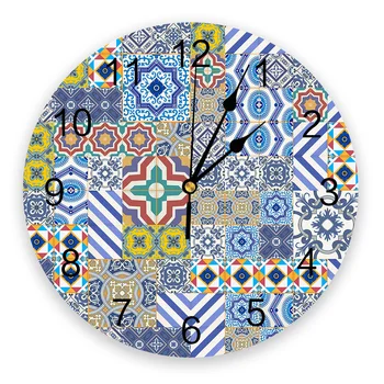 

Moroccan Pattern Doodling Color Wall Clock Modern Design Home Living Room Office Cafe Decoration Art Wall Watch