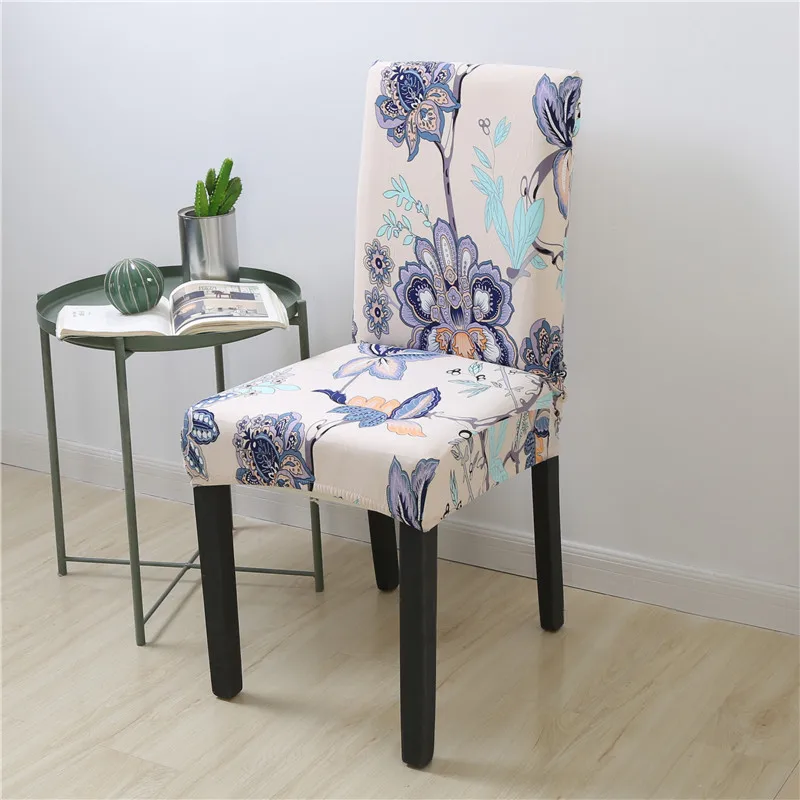 Spandex Chair Covers Printed Dining Room Stretch Seat Cover Chair Protective Case for Restaurant Banquet Kitchen Hotel 5