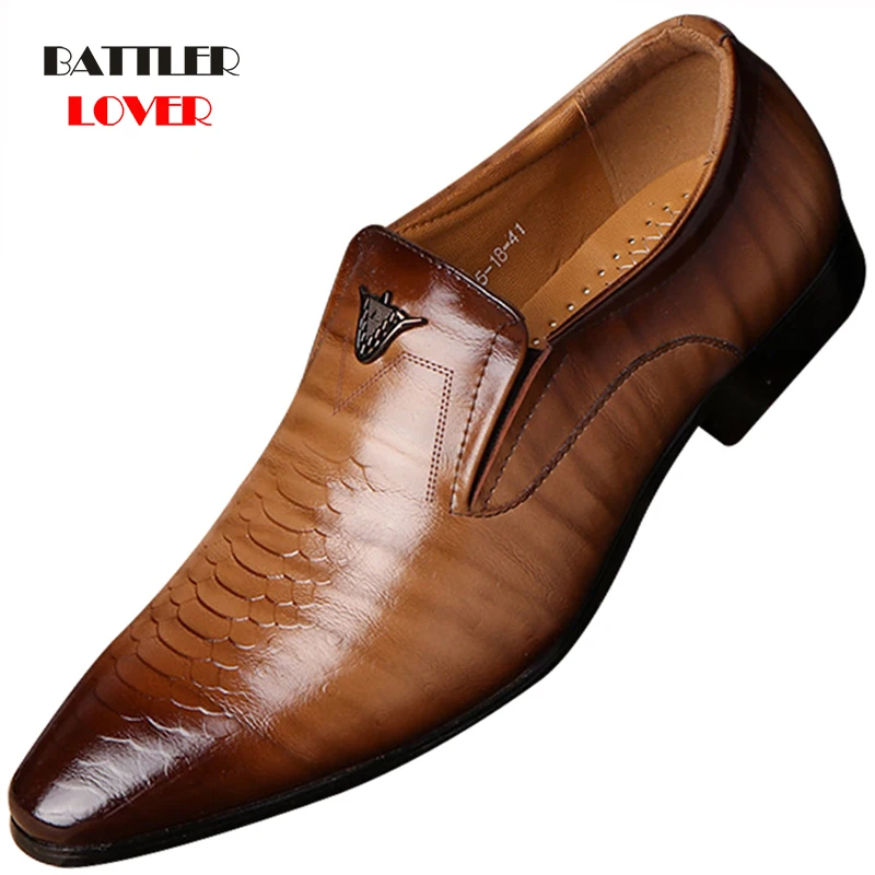 Italian Fashion Elegant Snakeskin Oxford Shoes for Mens Large Sizes Formal Dress Wedding Loafers Male Slip On Masculino Footwear