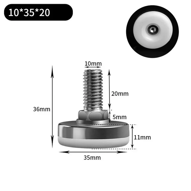 2/4/8Pcs Metal Furniture Legs Anti-slip Base Coffee Table Cabinet Leg Pad M6 M8 M10 Adjustable Leveling Feet Leveler 15mm-40mm 35mm M10x20mm