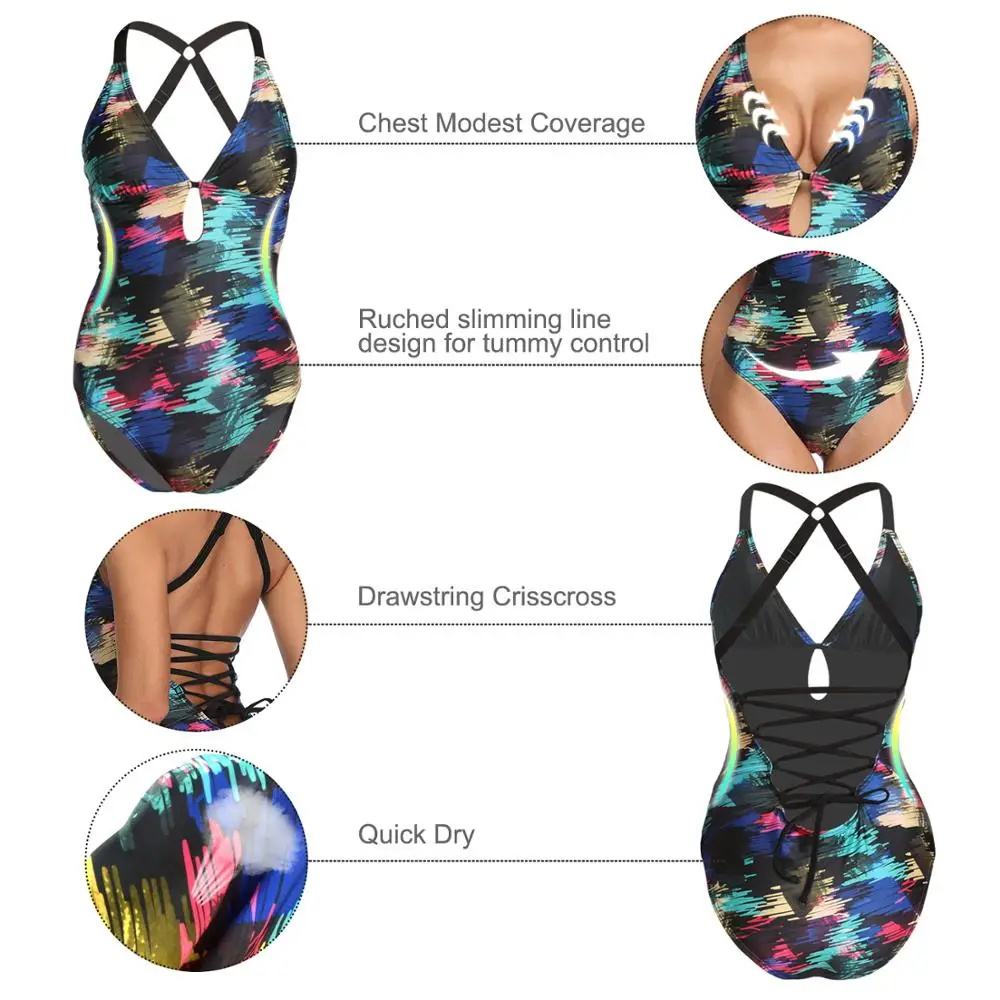 Ceny BXIO sportowe stroje kąpielowe dla kobiet One Piece, sportowe stroje kąpielowe Racerback do treningu