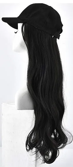 2019NEW Hat-wig-in-one парик женский длинный кудрявый волнистый набор париков парик высокая температура нити - Цвет: A