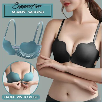 

Strapless Seamless Shell Bra Detachable Strap No Underwire Padded Bra Breathable XRQ88
