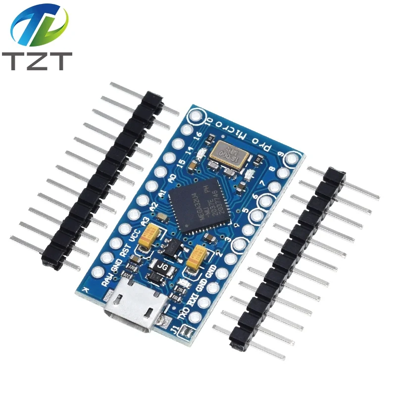 TZT Pro Micro ATmega32U4 5 в 16 МГц Замена ATmega328 для Arduino Mini с 2 рядным штырьковым разъемом Leonardo