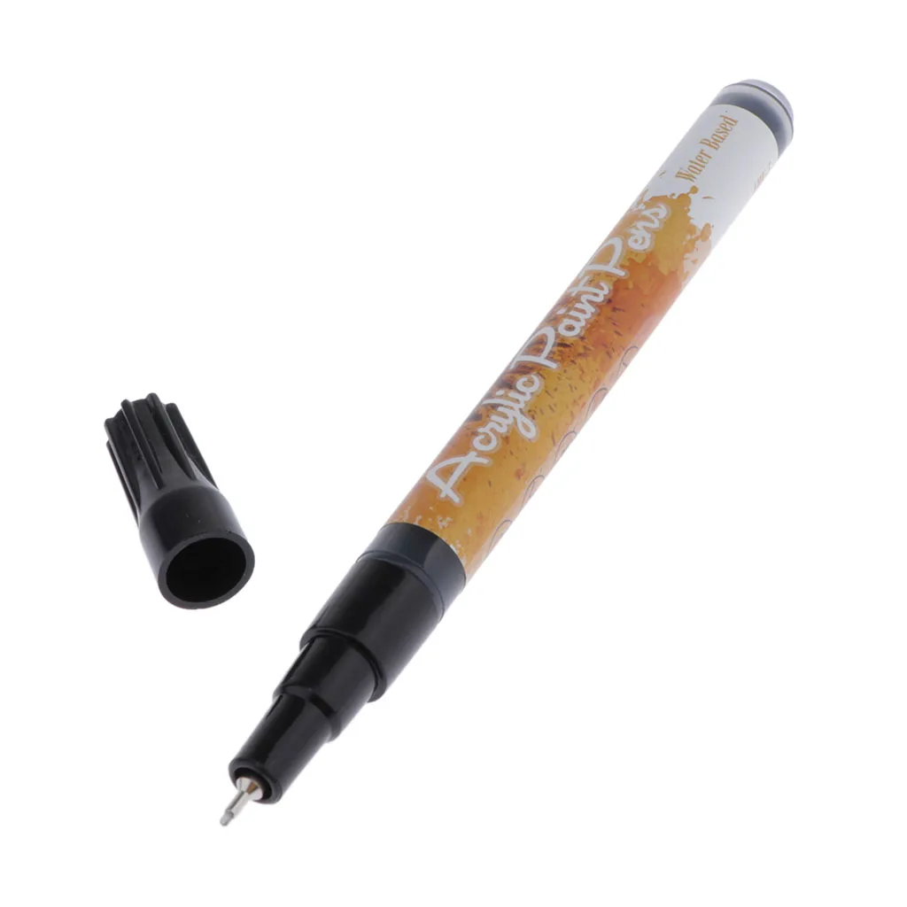 Black Paint pens for Rock Painting, Stone, Ceramic, Glass, Wood. Acrylic Paint Marker Pens Extra-fine tip 0.5mm