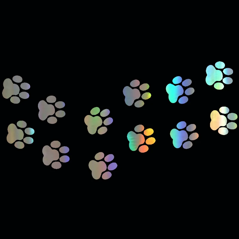 

Reflective Car Stickers Cat Paw Prints Window Bumper Decals Cover Scratches Motorcycle Laptop Accessories PVC 14cm X7cm