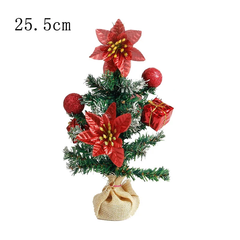 1PC 25.5cm D Искусственные настольные мини елочные украшения Рождественская елка 20 см Новогоднее украшение стола миниатюрное дерево 1 шт - Цвет: 1PC 25.5cm D