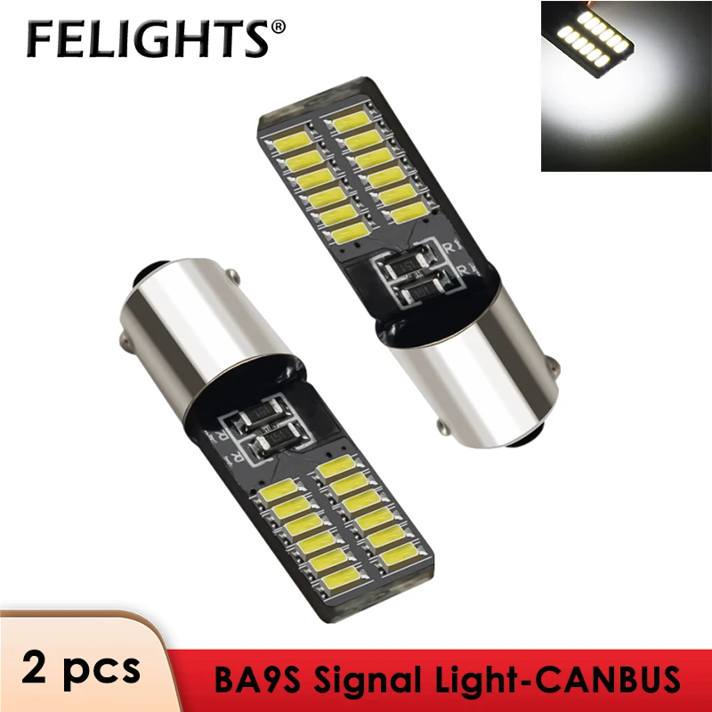 

2PCS CANBUS Error Free BA9S T4W LED Car Side Wedge License Plate Light Interior Signal Lamp LED 12V White Parking Light Source