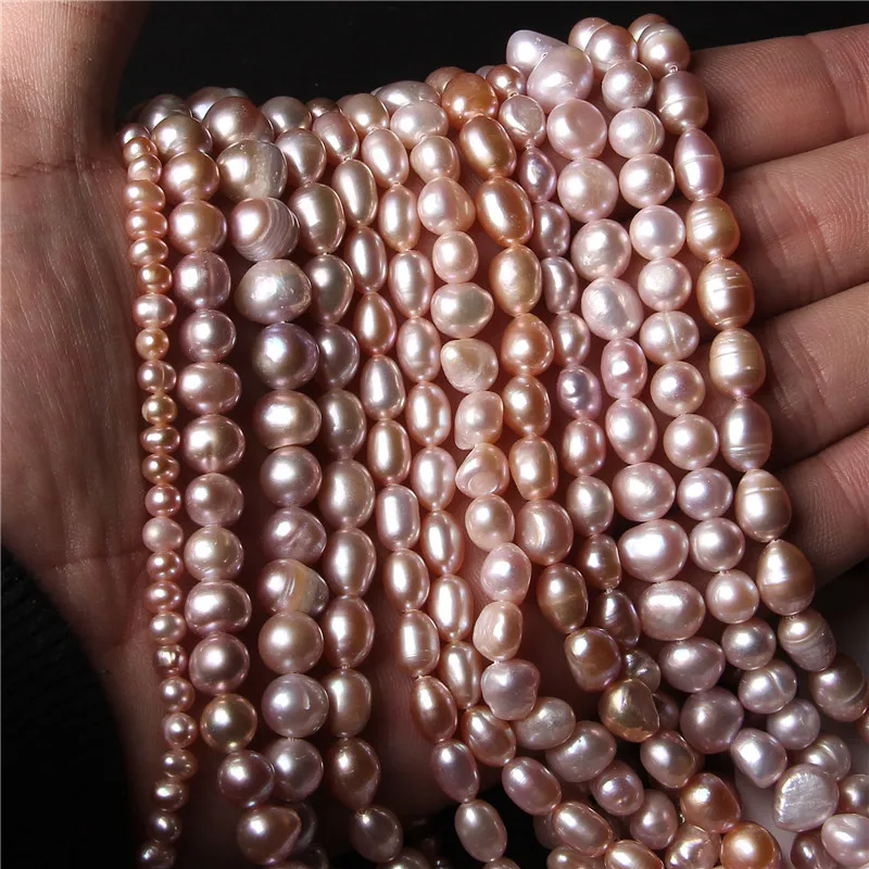 10-13mm Purple Round Natural Pearl Loose Beads for Jewelry Making Strands 14" 