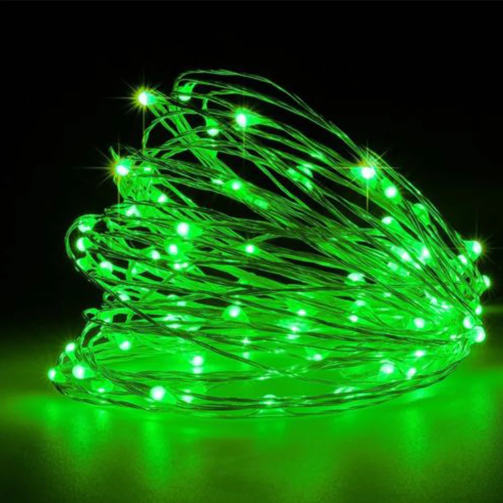 green 2/3/5/10 м Фея светильник Открытый Светодиодный Медный провод Фея фестиваль светодиодный Сказочный светильник s прочный с низким напряжением для уличного фонаря двор Батарея сад - Испускаемый цвет: green