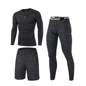 

Men's Three-piece Sports Suits Compression Quick-drying Skinny Fitness Clothes Gym Running Jogging Suits Tight Clothes Training