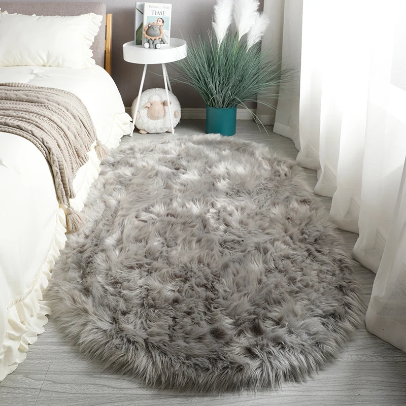 Soft Artificial Wool Fur Rug Faux Sheepskin Long Hair Living Room Bedroom Rug 