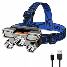 

Outdoor Headlight 1LED-4LED-5LED-Flash Gold/gray Powerfull Head Lamp Torch Light Lantern With USB Charging Cable