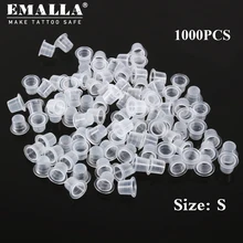 1000 шт 8 мм маленький размер Пластиковые чернила для татуажа Перманентный макияж Пигмент контейнер крышки одноразовый держатель татуировки аксессуары