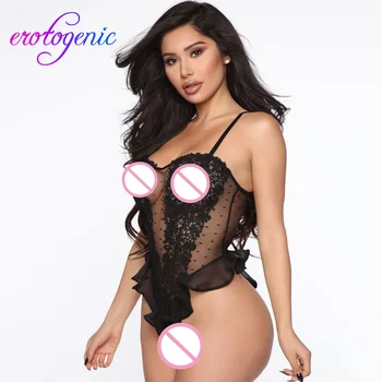 

Fishnet Bodysuit Catsuit Satin Silk Pajamas Bow Nightdress Lingerie Women Underwear Sleepwear Satin Porno эротическое белье