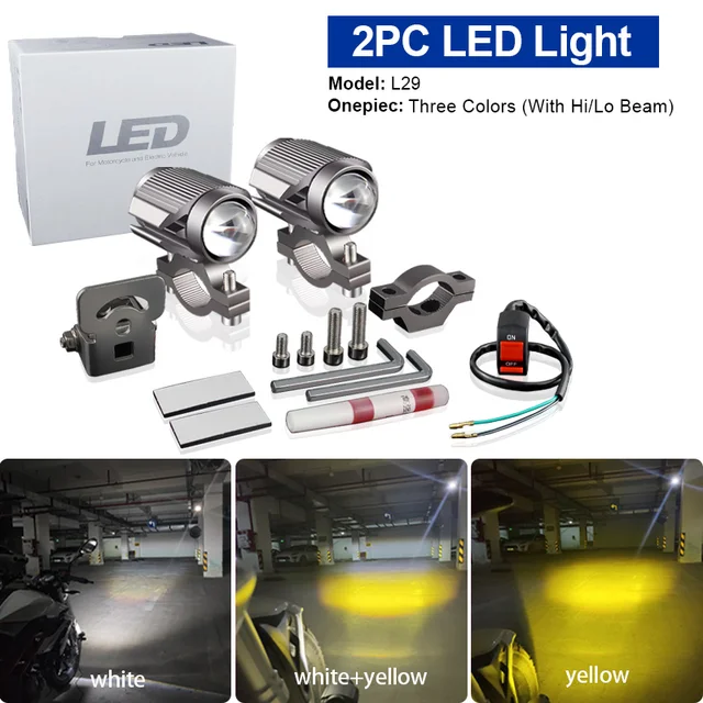 TRK502X Motorcycle Headlight Front Foglight  12V LED Headlamp Spotlights Head Light FOR Benelli TRK502 X TRK 502X 2021 TRK 502 2pcs L29 Tri-color