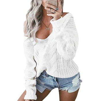 

Sweater Pullover Women Tops Knit Ladies Jumper Winter Autumn Off the Shoulder Batwing Sleeve Loose Casual Knitwear Sexy
